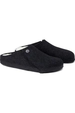 Birkenstock Zermatt narrow Filz Shearling Cozy Home Dames Pantoffels - Antraciet