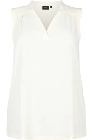 Zizzi MFIKKA, S/L, TOP Dames Blouse - Off-white