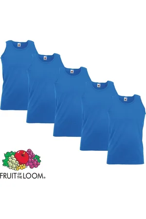 Fruit Of The Loom 5 Pack Valueweight Sportshirt-Onderhemd Royal