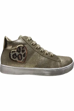 Naturino Leopard hart veter rits hoge lederen sneakers Damme mt 24