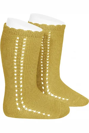 CONDOR Cóndor Kniekous Cotton Strik | 2569/2 | Mosterd/Okergeel | 18-24 mnd | maat 2