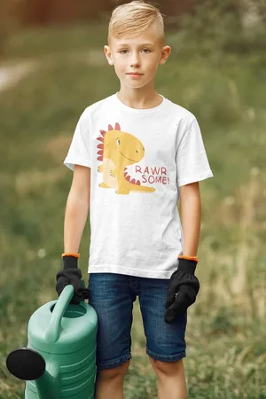 B and C Kinder T-shirt Rawrsome, maat 7-8 jaar