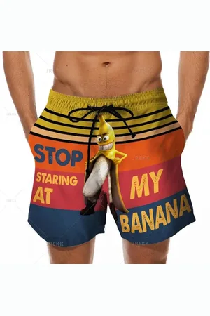 Merkloos User Stop staring at my Banana Zwembroek - Banaan - Grappige zwemkleding - Korte broek