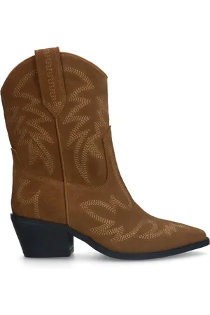 Sacha Dames - suède cowboylaarsjes met sierstiksels