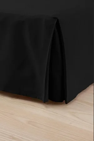 Merkloos Colour bedrok - biologisch katoen - hoogte 45 cm - zwart - 180 x 200 cm Corner Bed Skirt
