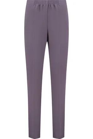 Merkloos Coraille dames broek, Anke met elastische tailleband, mauve, maat 48 (maten 36 t/m 52) stretch, fijne kwaliteit, zonder rits, steekzakken