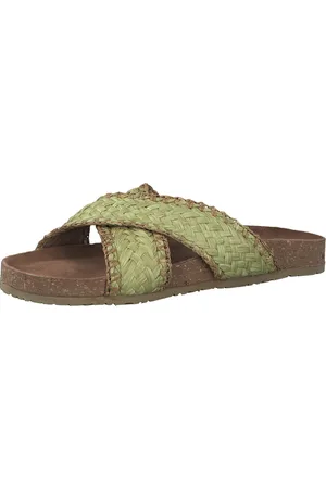 Marco Tozzi Textile Upper, Goat Leather sock with Feel Me Soft Step Dames Muiltjes - LIME COMB