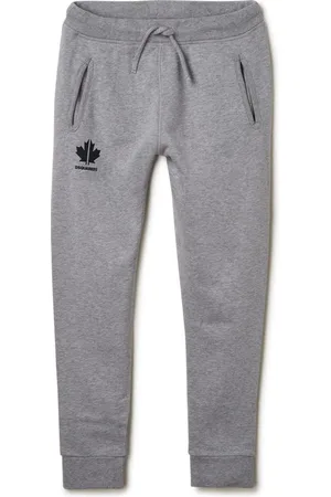 Dsquared2 Tapered fit joggingbroek in mêlée met logoprint -