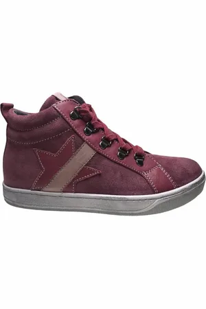 Naturino Rits veter ster lederen hoge sneakers Joke fuxia mt 34