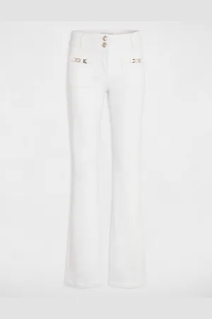 Morgan Bootcut jeans met ornamenten 242-Poleni ivoor