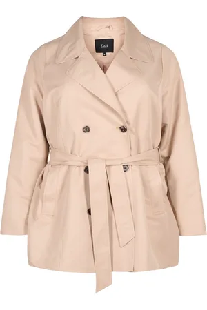 Zizzi CASELIN L/S JACKET Dames Jas - Sand
