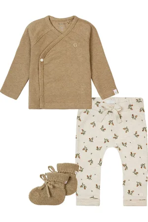 Noppies Kledingset - 3delig - Broek Niger - Shirt Nanyuki overslag Light Green - Slofjes Nelson Light Green