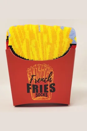 Apollo Fun sokken - franse friet sokken - frech fries socks - 1 paar - maat 36/41 - grappig kerstcadeau/sinterklaas cadeau