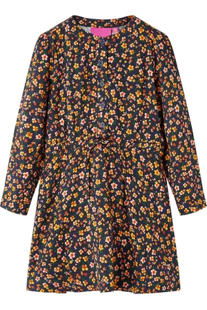 vidaXL Kinderjurk-met-lange-mouwen-92-marineblauw