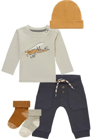 Noppies Kledingset - 5DELIG - Broek Murphy India Ink - Shirt Margate Willow Grey - Beanie Mebane Apple Cinnamon - 2 Paar sokjes Maxton
