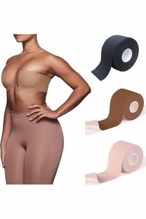 Merkloos Boob tape - Boobtape met herbruikbare nipple covers - Plak bh - Strapless - Fashion tape - Tepelcovers