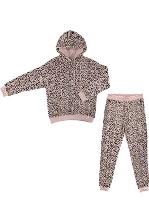 Apollo Dames Huispak Loungewear Luipaard Print Fleece Incl Capuchon