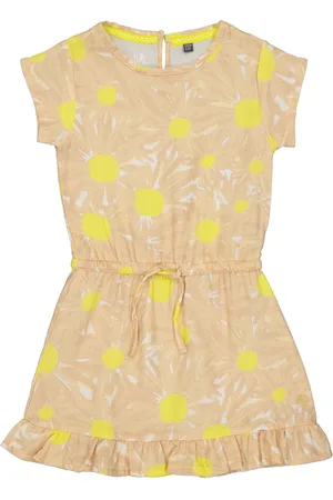 Quapi Meisjes korte mouwen jurk Manoe aop Sand Flower