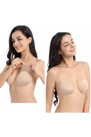 Merkloos Katoen Plak BH Push Up - Onzichtbare Zelfklevende Straploze Plak Beha - Herbruikbaar - Rugloze BH - Borst lift -Strapless Bra -Zonder Bandjes BH