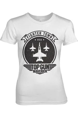 Top Gun Maverick Fighter Town Girly Tee Damen T-Shirt White-XL