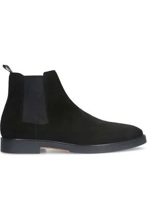 Manfield Heren - Zwarte suède chelsea boots