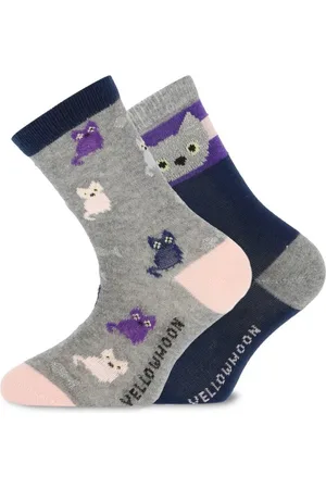 Yellow Moon Kindersokken - Cats & Fish - 2-pack - 23/26