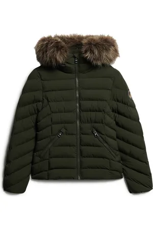 Superdry FUJI FAUX FUR HOOD PADDED JKT Dames Jas
