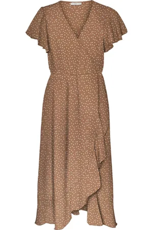 JDY PIPER MILO S/S MIDI FLOUNCE DRESS WVN Dames Jurk