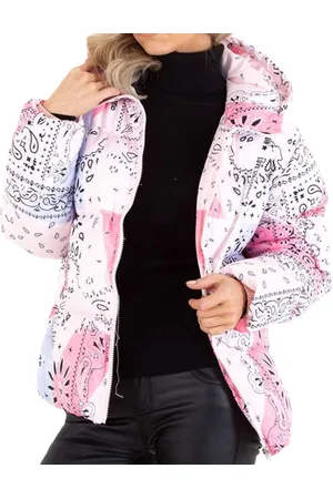 Merkloos Dilena fashion jack bandana print gewatteerd roze