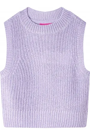 vidaXL Kinderspencer - gebreid - 92 - lichtlila
