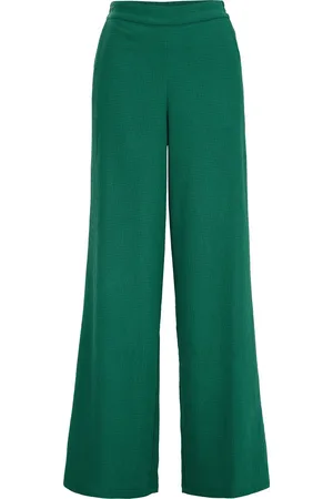 WE Fashion Dames wide leg broek met structuur