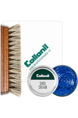Merkloos Collonil | Schoenpoets set 3-delig | Shoe cream | Poetsdoek | Borstel | Indigo