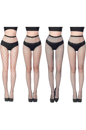 Merkloos 4 Delig - Sierlijke High Waist Fishnet Panty
