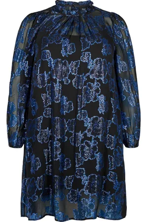 Zizzi MKLEA, L/S, BLK DRESS Dames Jurk - Black