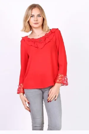 Merkloos Prachtige blouse met steentjes - - S/M