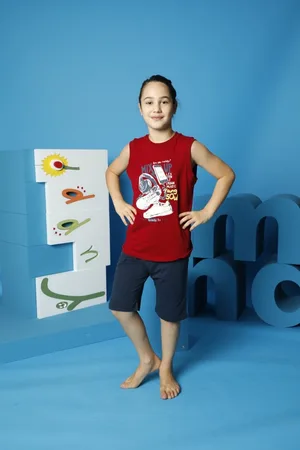 Merkloos Kinder setje - Zomer setje - maat 13/14 jaar - Set van t shirt short - Jongens Short Set - Pyjama - Kleding - Mauwloos