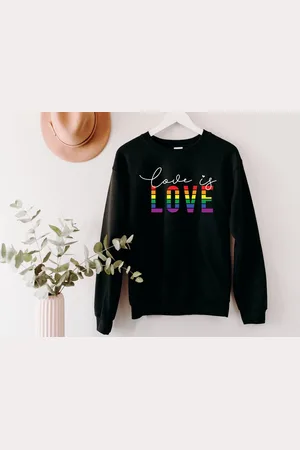 B and C Lykke LGBTQ Unisex Love is Love Sweatshirt| Lgbt Pride Rainbow | Natuurlijke Kleurstof|Handgemaakt| Katoen|