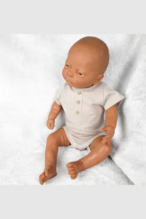 BABIDU Romper Houten Knoopjes | 1111 | /Zandkleur | Korte Mouw | 0 maand | maat 50
