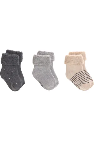 LÄSSIG Newborn sokjes GOTS 3 paar grey maat 19-22