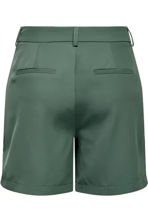 ONLY Onllaura Hw Pleat Shorts Dark Forest 36