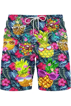 Merkloos Ananas Hawaï Style Zwembroek - Prachtig ontwerp - Prachtige korte broek - Zee - Chill - Grappig - Vakantie - Heren