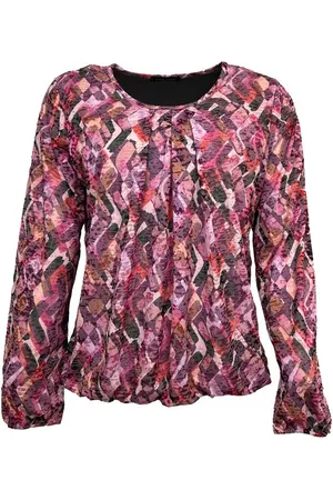 Merkloos Blouse N210 cyclaam print LM Pink Lady naam 3XL