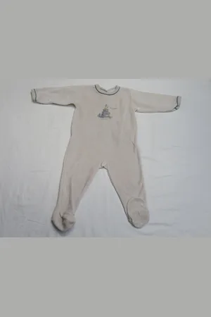 Petit Bateau Unie, pyjama , velour , , boekenstapel , 12 maand 74