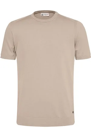 Gabbiano T-shirt Gebreid T Shirt 154210 411 Latte Brown Mannen