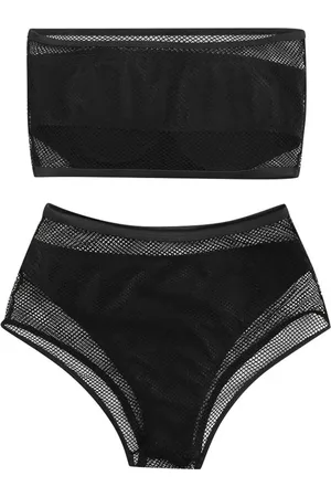 Merkloos Visnet look bikini topje met slip - Zonder sluiting - String - Short - Lingerie set - Elastisch - Zonder bandjes - Goede kwaliteit - Push-up