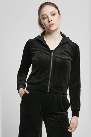 Urban classics Velvet Vest met capuchon - S