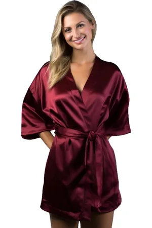Merkloos Moondrops - Kimono dames - 100% Satijn - Badjas - S/M - Pyjama dames - cadeau voor vrouw - - Moederdag cadeau