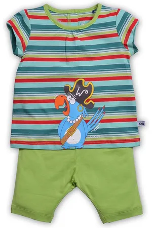 Woody Pyjama meisjes papegaai - streep - 181-3-bsk-s/974 - maat 68