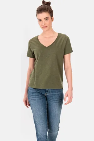 Camel Active V-neck T-Shirt gemaakt van organic cotton