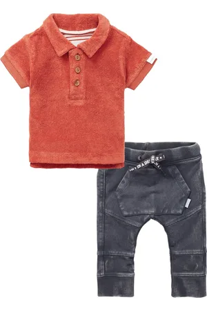 Noppies Kledingset - 2delig - Broek - Polo Shirt bruin rood